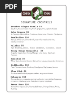 Chiya Chai Cocktail Menu