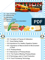 6.1: Types of Nutrition 6.2: Balanced Diet 6.3: Malnutrition 6.4:digestion Process 6.5:process of Absorption & Assimilation