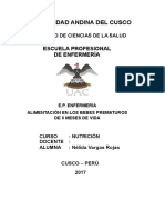 Alimentación en Los Bebes Prematuros de 6 Meses de Vida