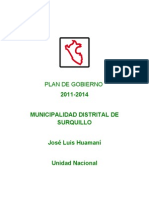 Plan de Gobierno José Luis Huamaní (Surquillo Unidad Nacional)