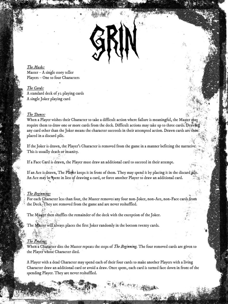 The Rules of the Game An Overview of the CardBased Roleplaying System