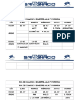 Rol de Exámenes II Bimetre Sir 2017