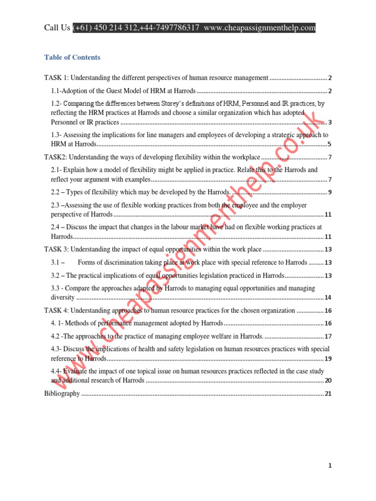 human resource management assignment answer