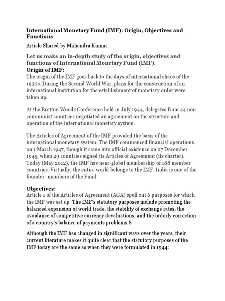 International Monetary Fund | PDF | Special Drawing Rights ...