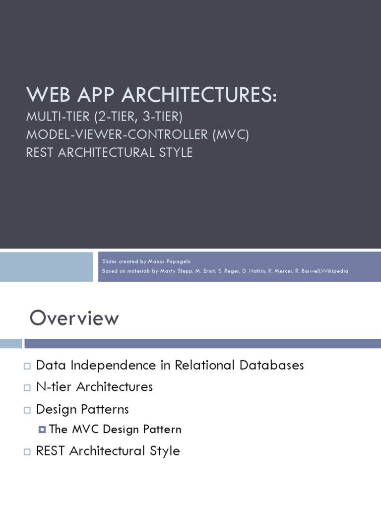 Web App Architectures | PDF | Model–View–Controller | Web Application