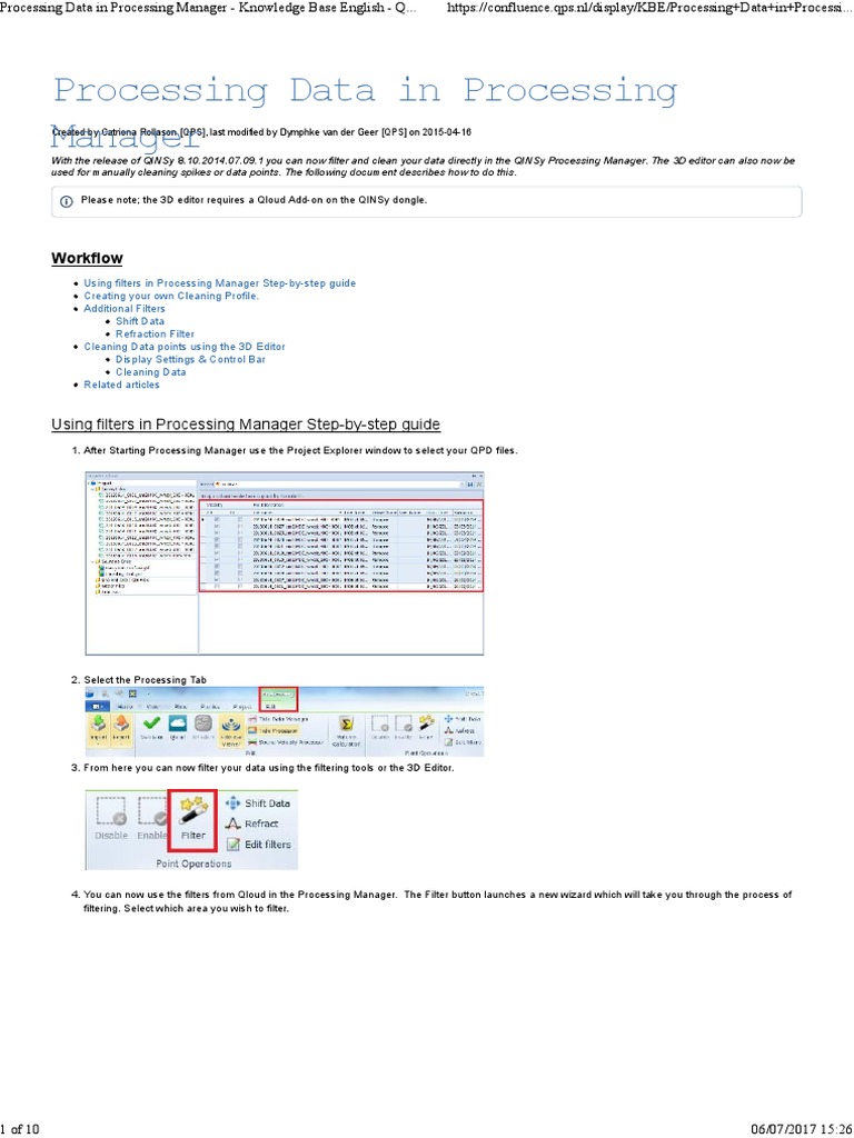 QINSy Processing Manager Guide | PDF | Graphical User Interfaces ...