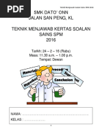 Teknik Menjawab Soalan Sains SPM 2016