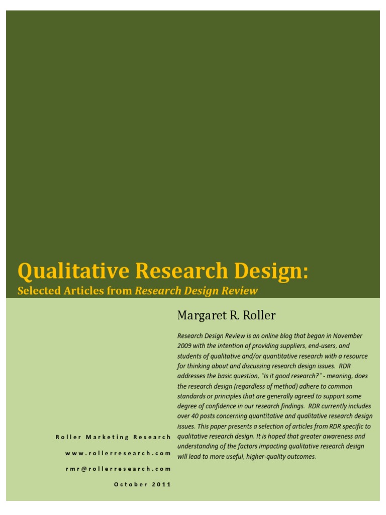 what is a qualitative research design pdf