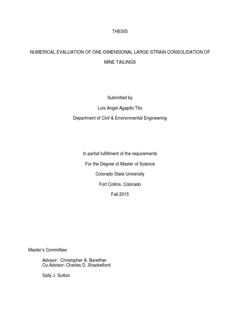 Numerical Evaluation of One-Dimensional Large-Strain Consolidation ...