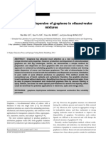 Exfoliation and Dispersion of Graphene in Ethanol-Water Mixtures