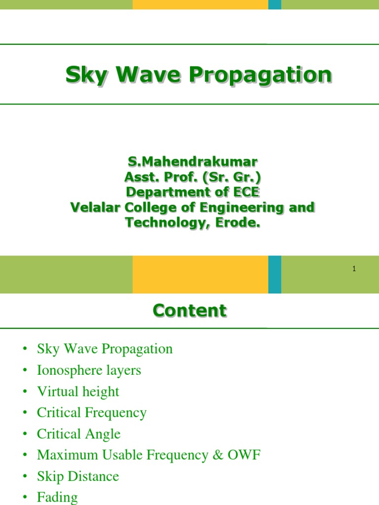Sky Wave Propagation and Ionospheric Effects | PDF | Ionosphere | Radio ...