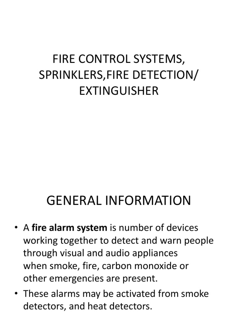Fire Control Systems Sprinklersfire Detection | PDF | Fire Sprinkler ...