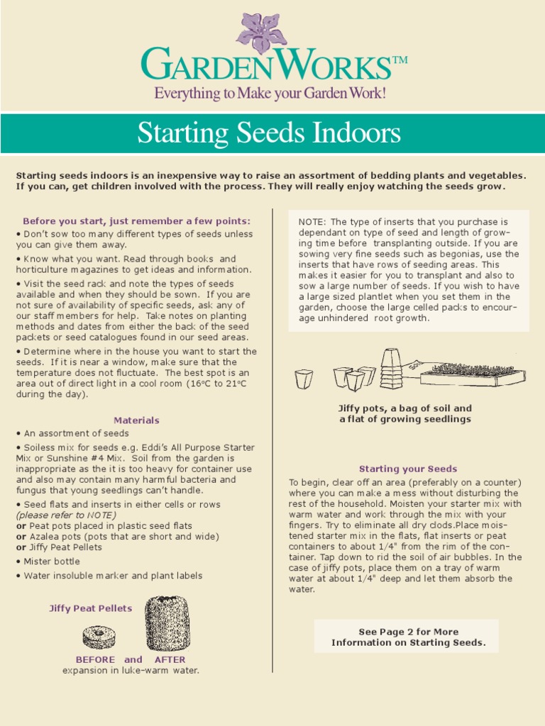 Starting Seeds Indoors Guide | PDF | Sowing | Seed