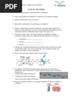 Lista de Atividades Nutrição e Bioq Basica