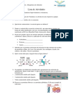 Lista de Atividades Nutrição e Bioq Basica