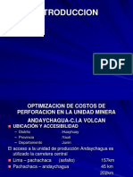 Optimizacion de Costos de Perforacion en La Unidad Minera