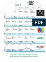 Activity Calendar Summer 2017