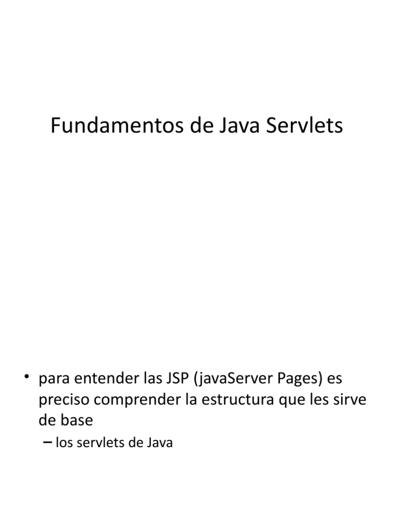 Fundamentos de Servlets en Java | PDF | Java (lenguaje de programación ...