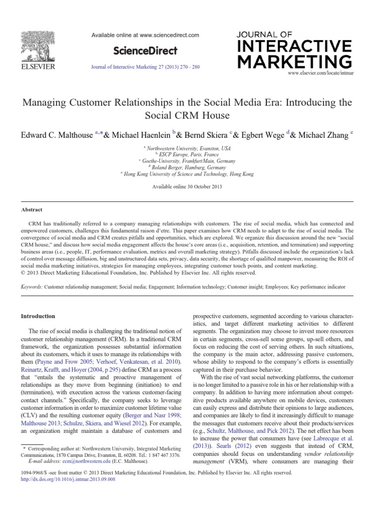 Socialcrm PDF | PDF | Customer Relationship Management | Social Media