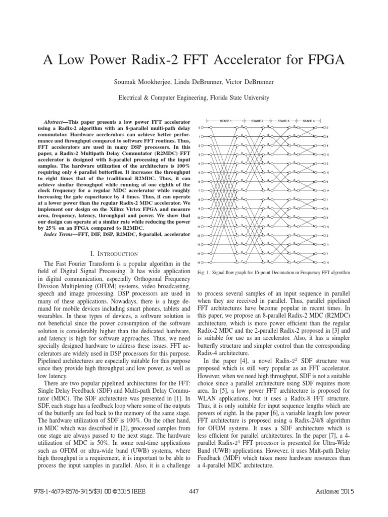 Low Power Radix-2 FFT Accelerator | PDF | Fast Fourier Transform ...