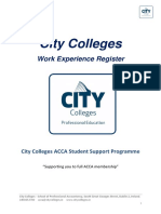 City Colleges ACCA Work Experience Register Qualify Faster PDF