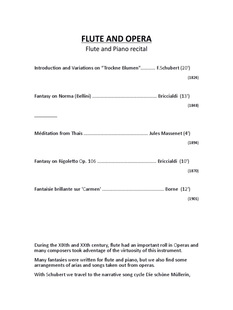 History Program | PDF | Classical Compositions | Compositions