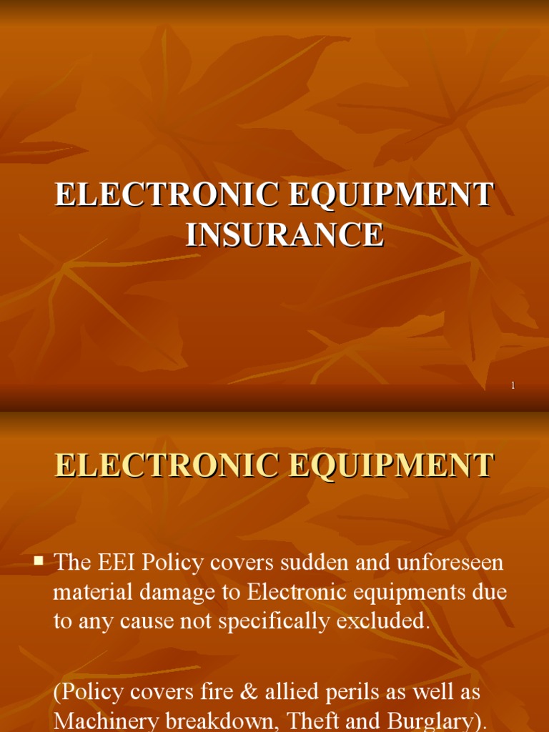 Electronic Equipment Insurance Overview | PDF | Insurance | Flood