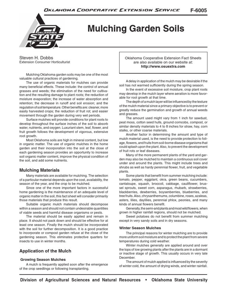 Mulching Garden Soils Mulch Weed