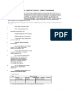 Proposal Form For Product Liability Insurance