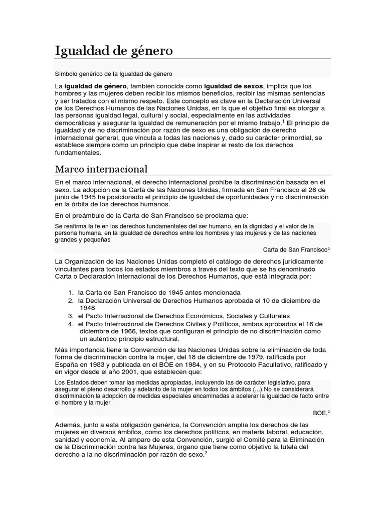 Igualdad de Género y Derechos Humanos | PDF | Igualdad de género ...