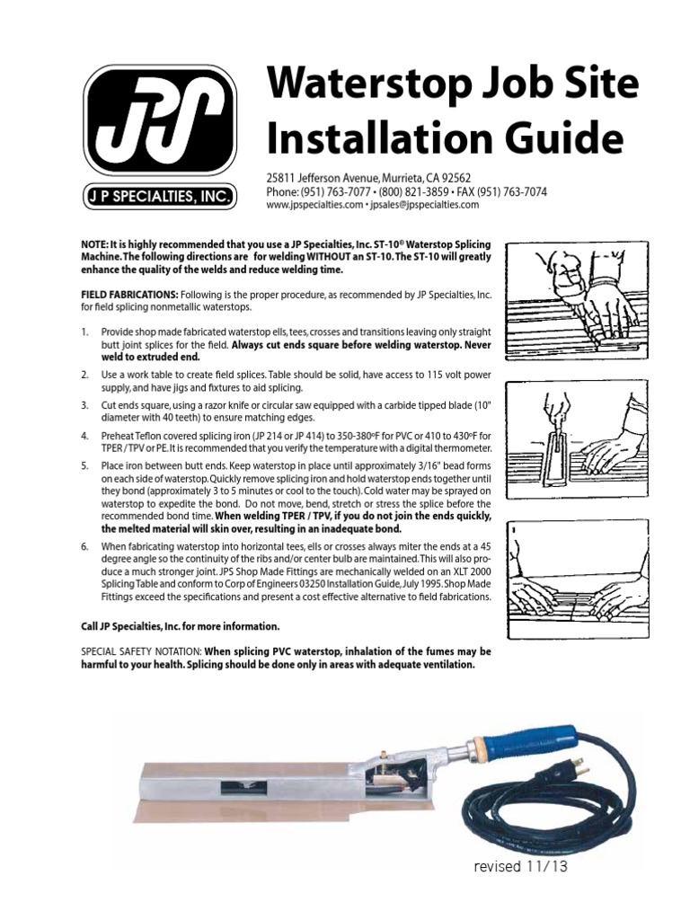 Water Stop Welding Guide Electric Heating Plastic