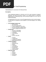 Course Outline For Visual Programming: Description