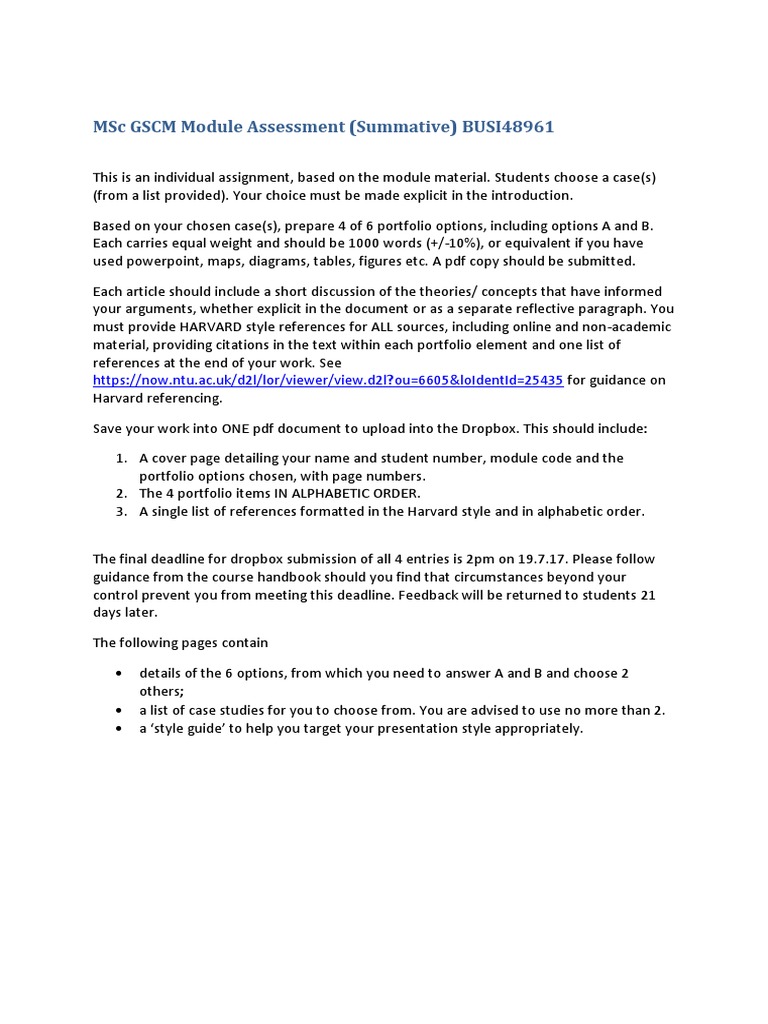 GSCM Assessment BUSI48961 1617 Final | PDF | Supply Chain | Supply ...