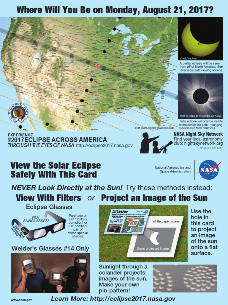 Nasa Eclipse Tips PDF Solar Eclipse Sunglasses
