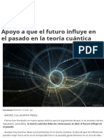 Apoyo A Que El Futuro Influye en El Pasado en La Teoría Cuántica