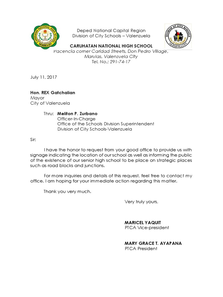 Request For Signage PDF