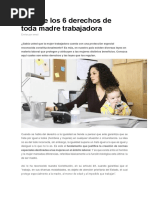 Conoce Los 6 Derechos de Toda Madre Trabajadora