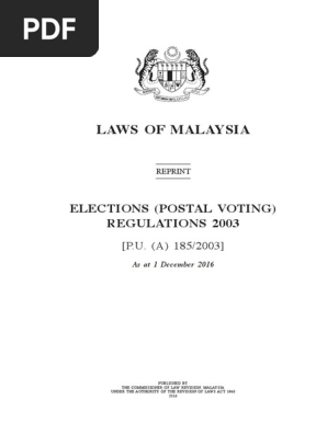 Elections (Postal Voting) Regulations 2003