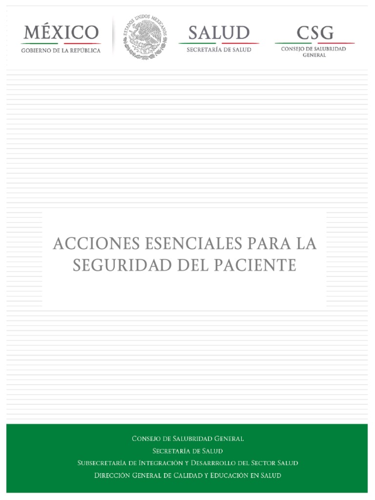 Acciones Esenciales Seguridad Paciente