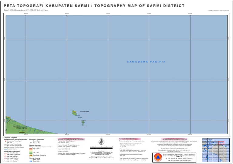 Peta Topografi Kabupaten Sarmi / Topography Map of Sarmi District | PDF
