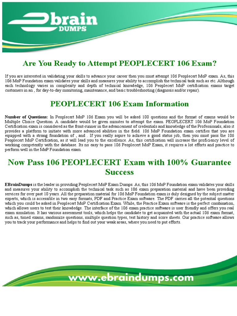 PEOPLECERT 106 MoP Foundation PEOPLECERT 106 Exam Exam Dumps PDF