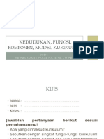 Kedudukan, Fungsi, Komponen, Model Kurikulum