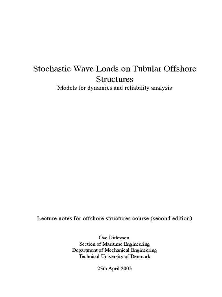Stochastic Wave Loads on Offshore Structures | PDF | Force | Waves