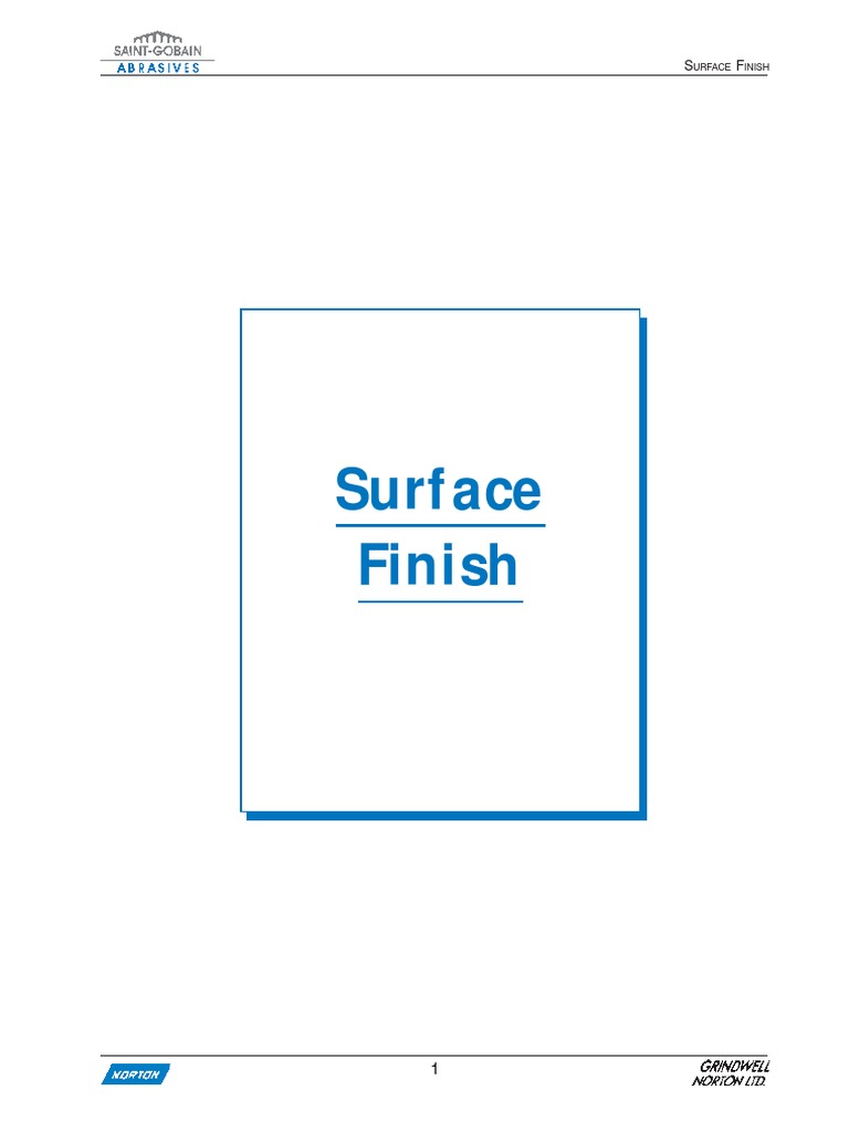 Surface Finish PDF PDF Grinding (Abrasive Cutting) Surface Roughness