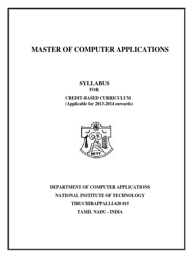 Master of Computer Applications: Syllabus | PDF | Pointer (Computer ...