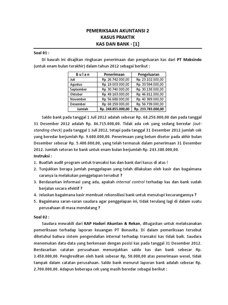 Pemeriksaan Akuntansi 2 Kasus Praktik Ka
