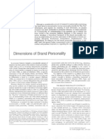 Dimensions of Brand Personality