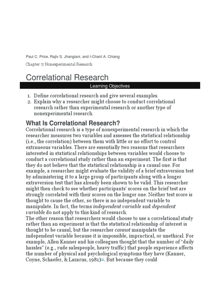 ðŸ˜  Types of nonexperimental research. Types of Experimental Research