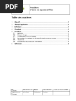 PROCEDURE Acces Aux Espaces Confines