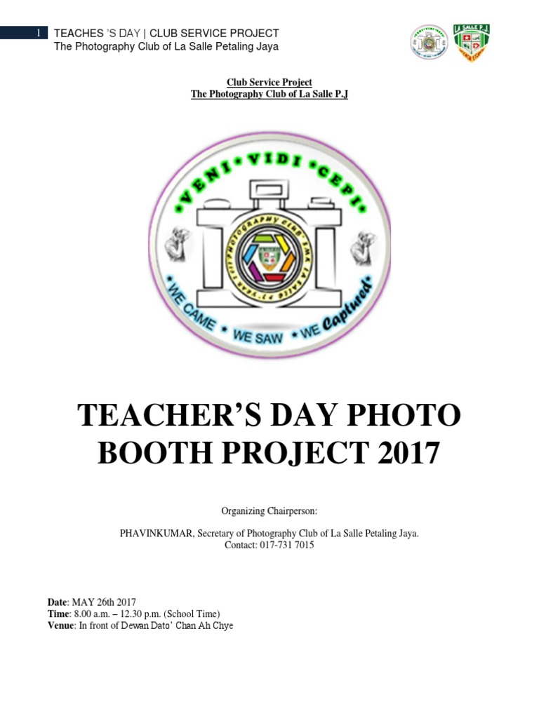 Teacher S Day Photo Booth Project 2017 PDF Government Business